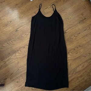 Everlane black Sleeveless Midi Dress size 8 sleveless casual side slit